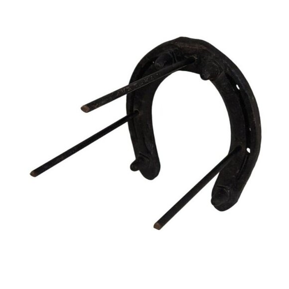Horseshoe Metal Hat Hanger, Tool Holder Workhorse size shoe With Rustic Western - Picture 1 of 6